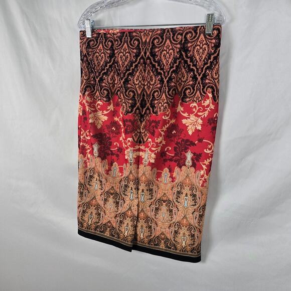 ECI New York Skirt Women's PL Pencil Argyle/Diamond Patern Colorful Pull On Midi - Picture 12 of 13